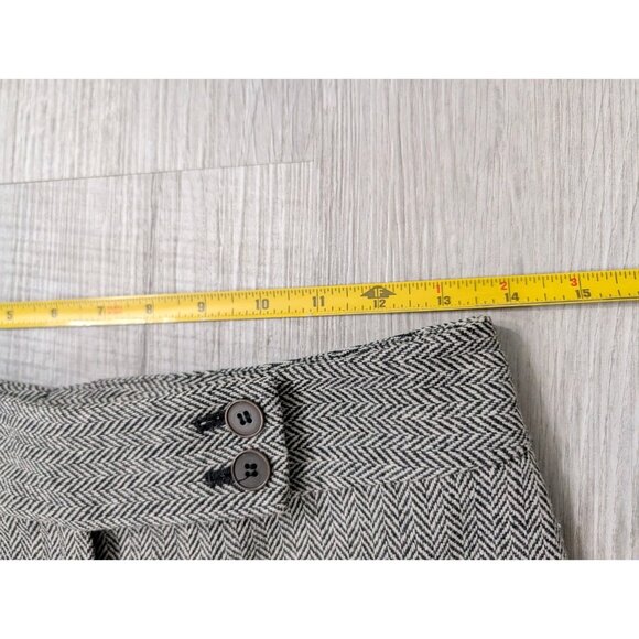 Ann Taylor Loft Women Wool Wide Leg Cuffed Pants Herringbone 27x27 True sz 6 - Picture 8 of 9